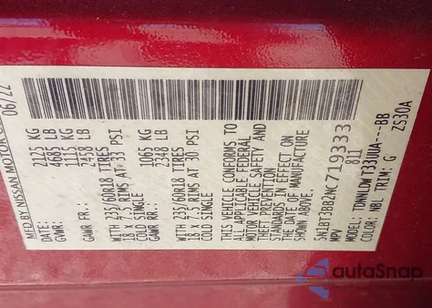 2022 Nissan Rogue Sv Intelligent Awd z USA, uszkodzony, nr VIN 5N1BT3BB2NC719333